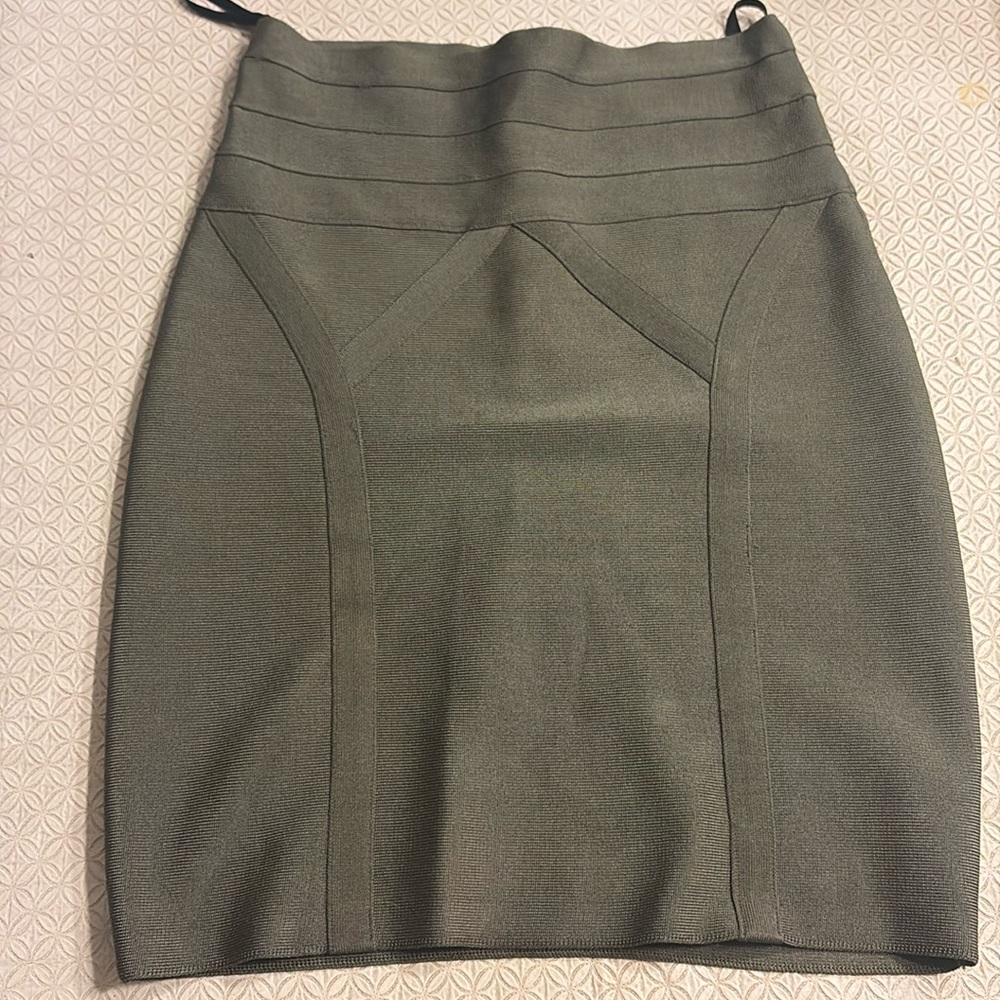 Bebe Olive Highwaisted Bandage‎ Skirt